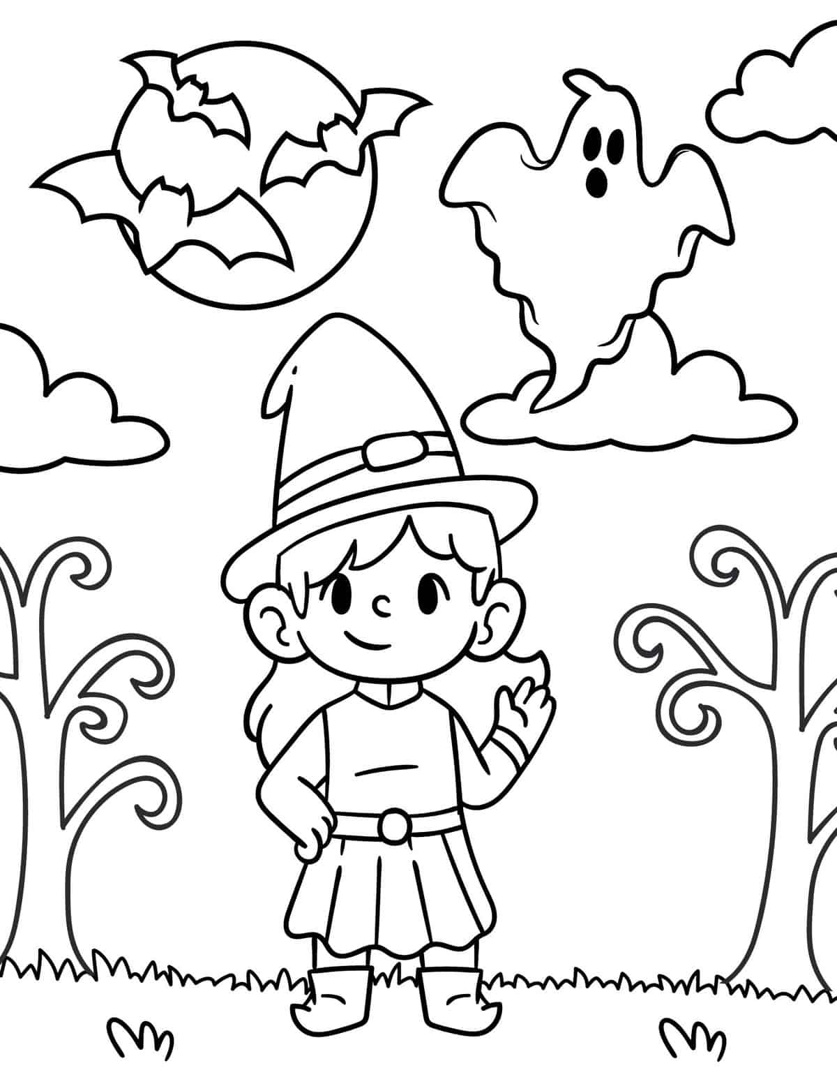 Free halloween coloring pages for kids and adults
