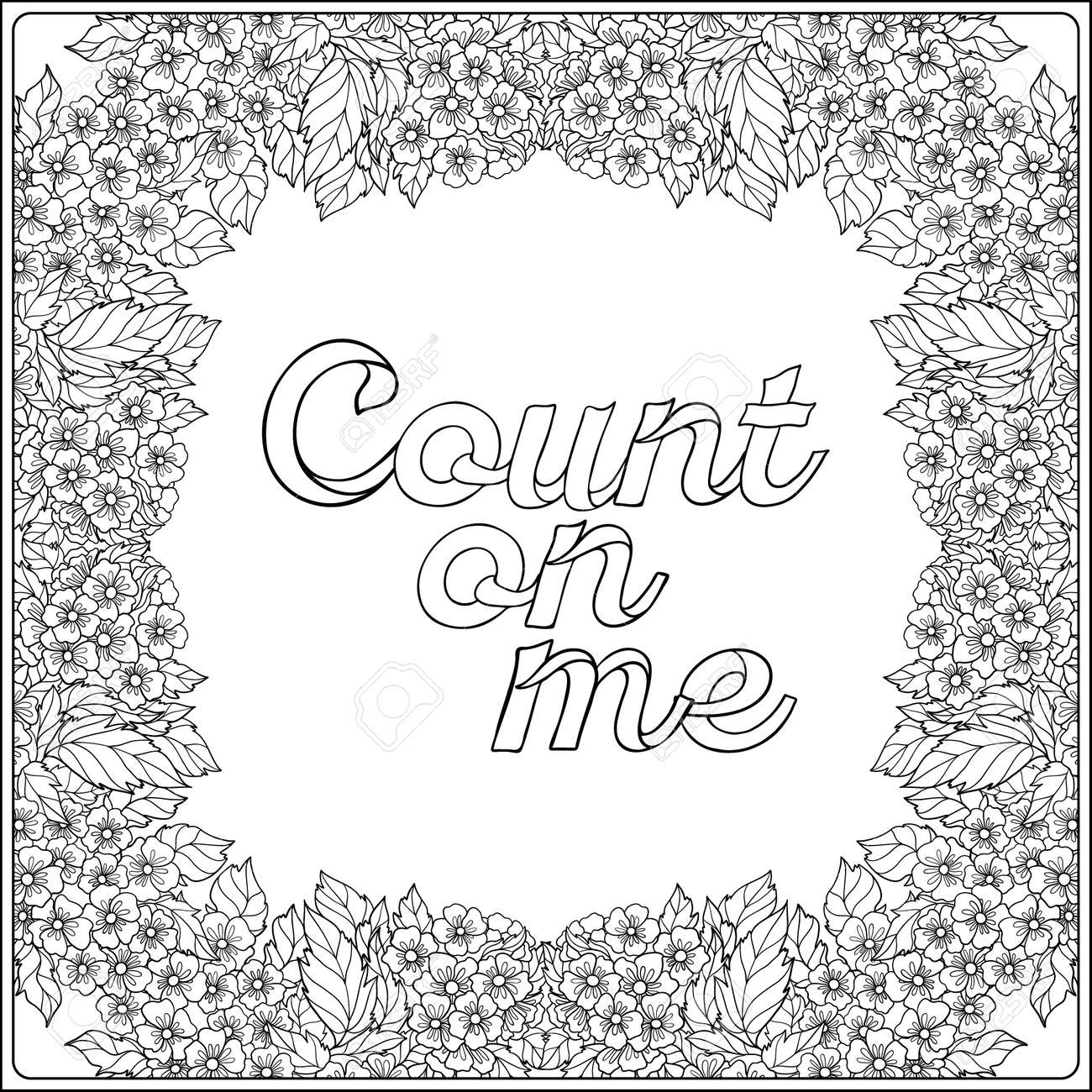 Coloring page with message in vintage floral decorative frame adult coloring book outline drawing vector illustration royalty free svg cliparts vectors and stock illustration image