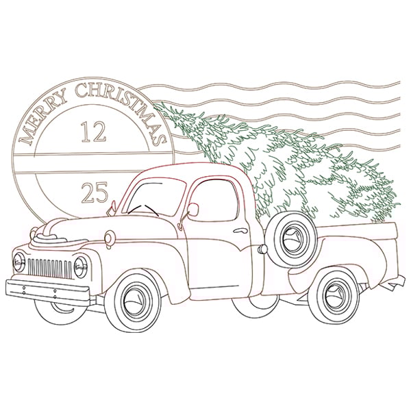 Merry christmas truck svg dxf cutting machine laser cutting designs craft genesis