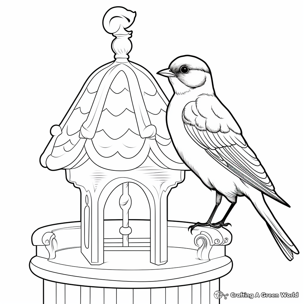 Bird cage coloring pages