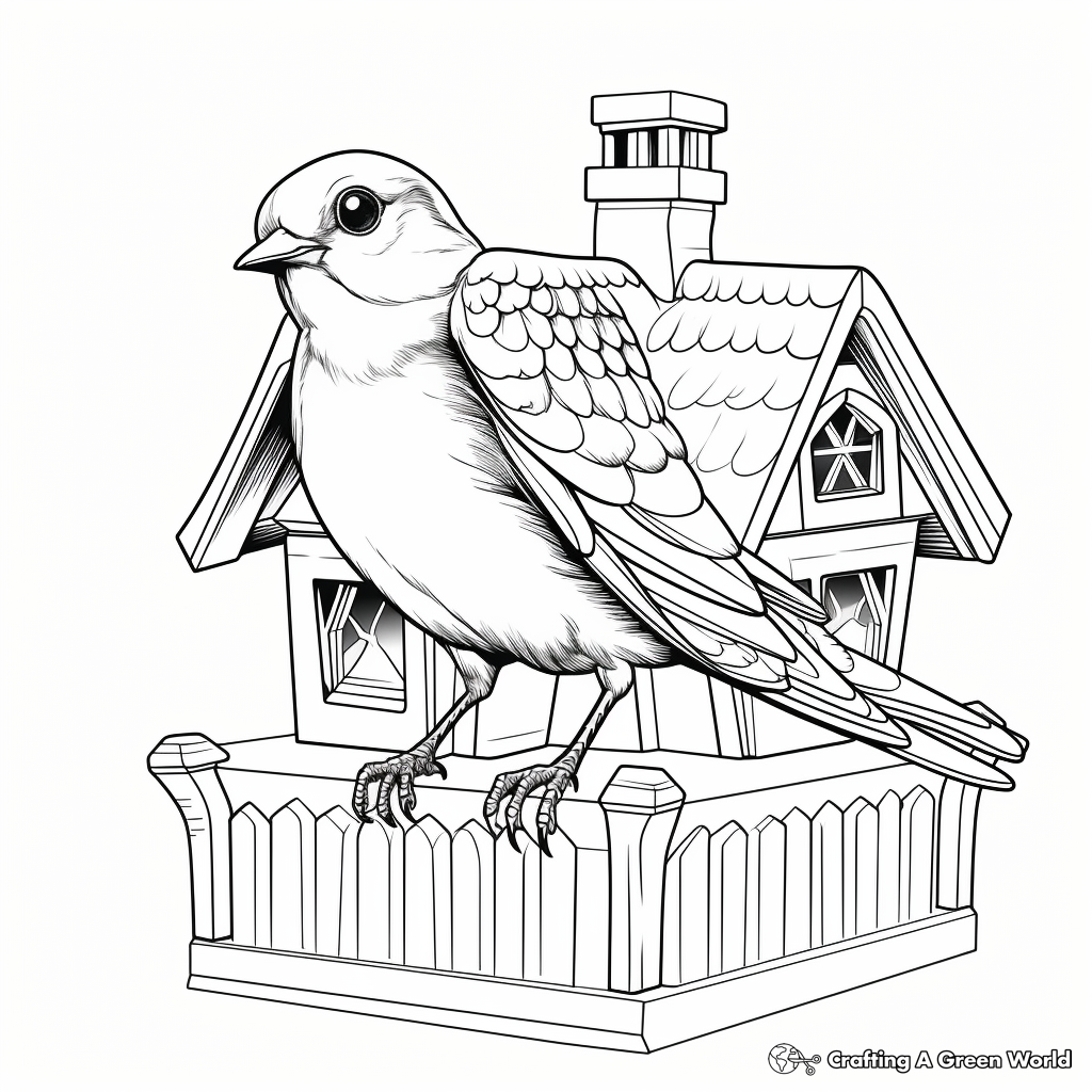 Bird cage coloring pages