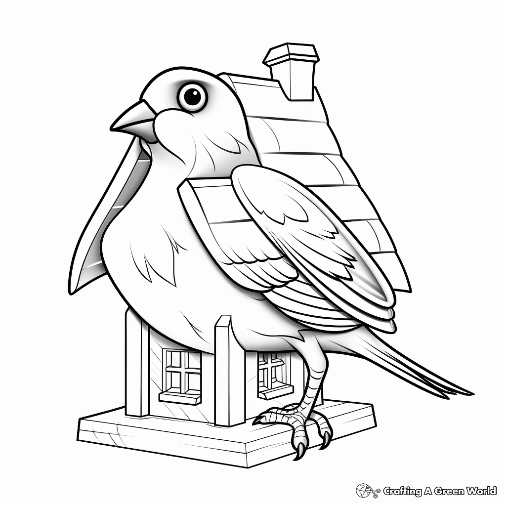 Bird cage coloring pages