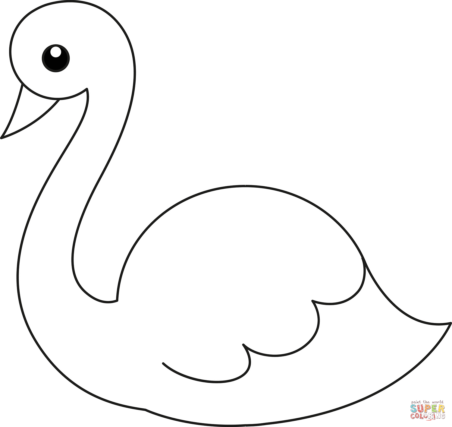 Cute swan coloring page free printable coloring pages