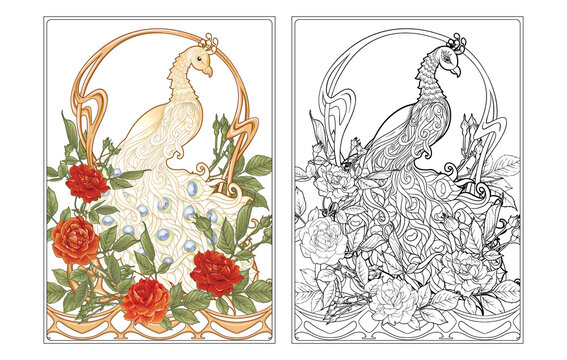 Bird and flower coloring pages images â browse photos vectors and video