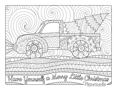 Christmas tree coloring pages for kids adults
