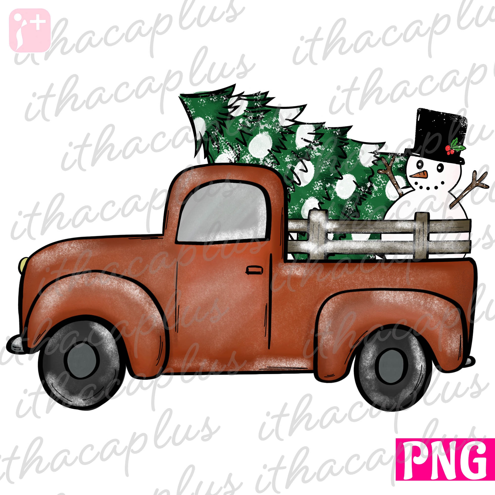 Christmas png sublimation merry christmas truck printable christmas snowman truck clipart vintage truck png xmas red truck digital