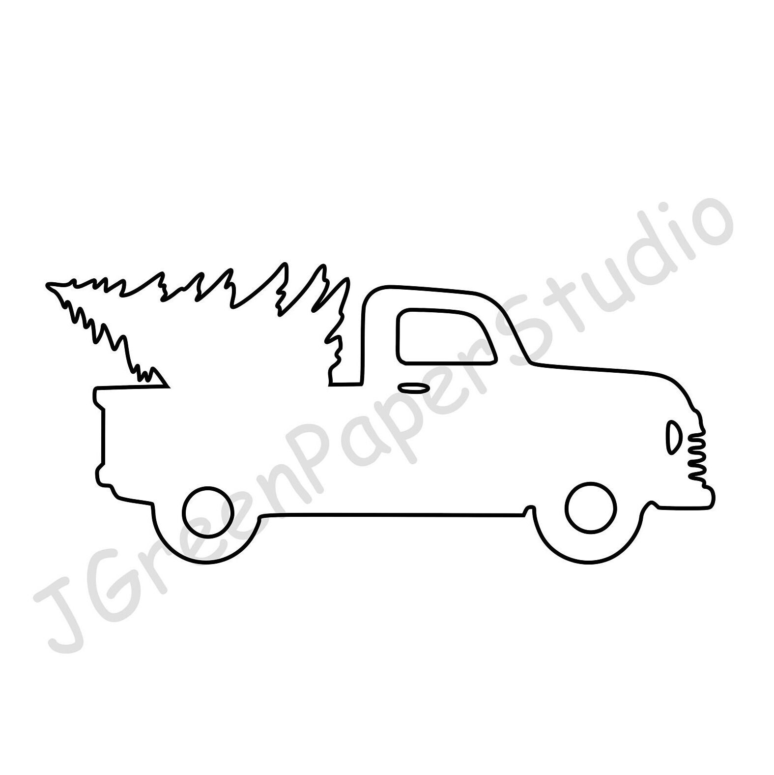 Printable truck with tree template
