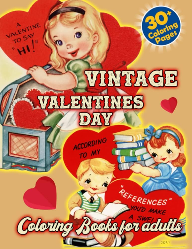 Vintage valentines day coloring book valentine coloring book with many classic and wonderful colouring pages for adults italis guilty books