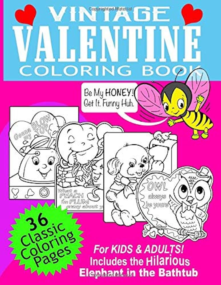 Vintage valentine coloring book classic valentines day cards for kids and adults to color designs mmandi books