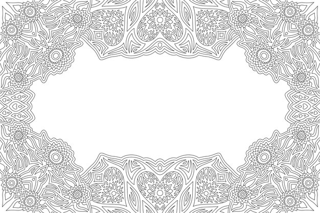 Premium vector valentine coloring book with vintage floral border