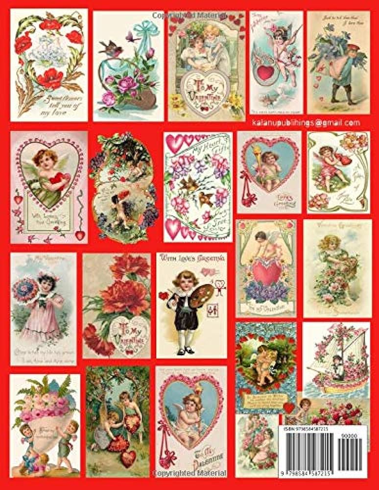 Vintage valentines coloring book for adults beautiful antique victorian love and romance cards for relaxing fun to color vintage images adult victorian greeting cards and designs rose amelia books