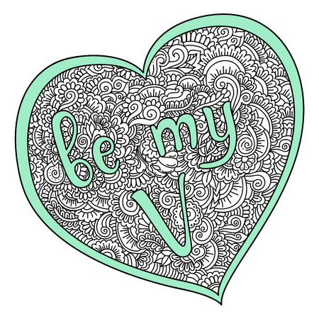 Coloring page flower heart st valentines day royalty free svg cliparts vectors and stock illustration image