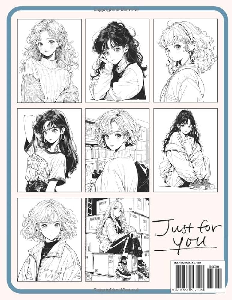 Fashion anime coloring book retro collection s girls with vintage designs fun nostalgic outfits coloring pages for teen girls and adult women stress relief adorable anime
