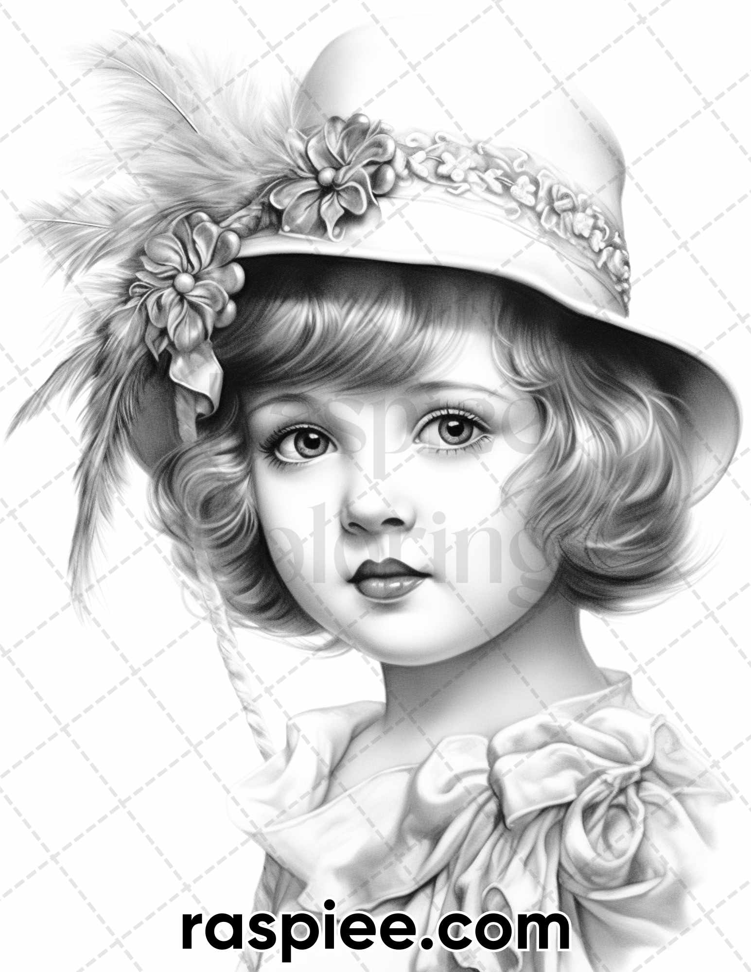 Vintage flapper baby girls grayscale coloring pages for adults pri â coloring