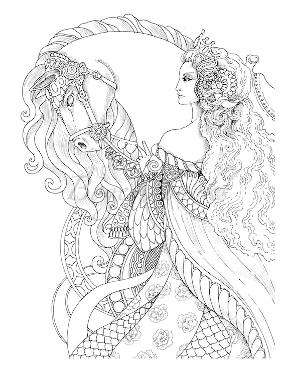 Vintage classic coloring pages ii relaxing coloring pages digital stress relieving designs dragons women beasts fairies and more pdf download now