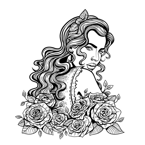 Thousand coloring book sexy girl royalty