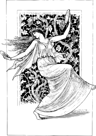 Vintage woman art nouveau coloring page free printable coloring pages