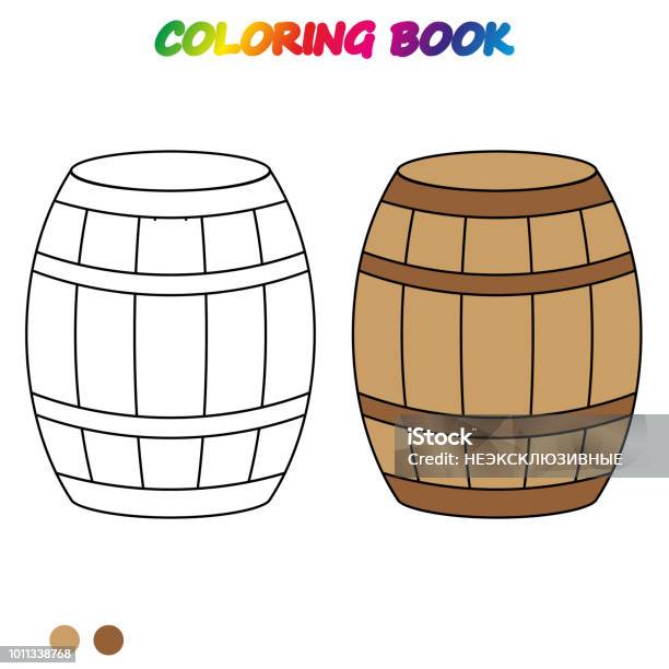 Barrel coloring book coloring page to educate preschool kids game for preschool kids vector cartoon illustration worksheet stock illustration