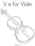 V is for violin coloring page