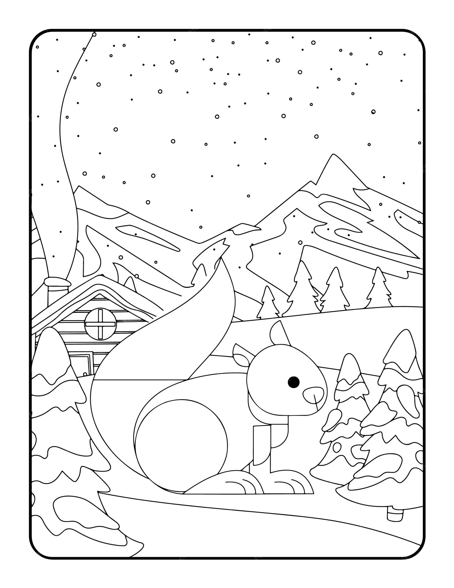 Livro de colorir de natal de inverno para crianãas desenho desenho para colorir natal