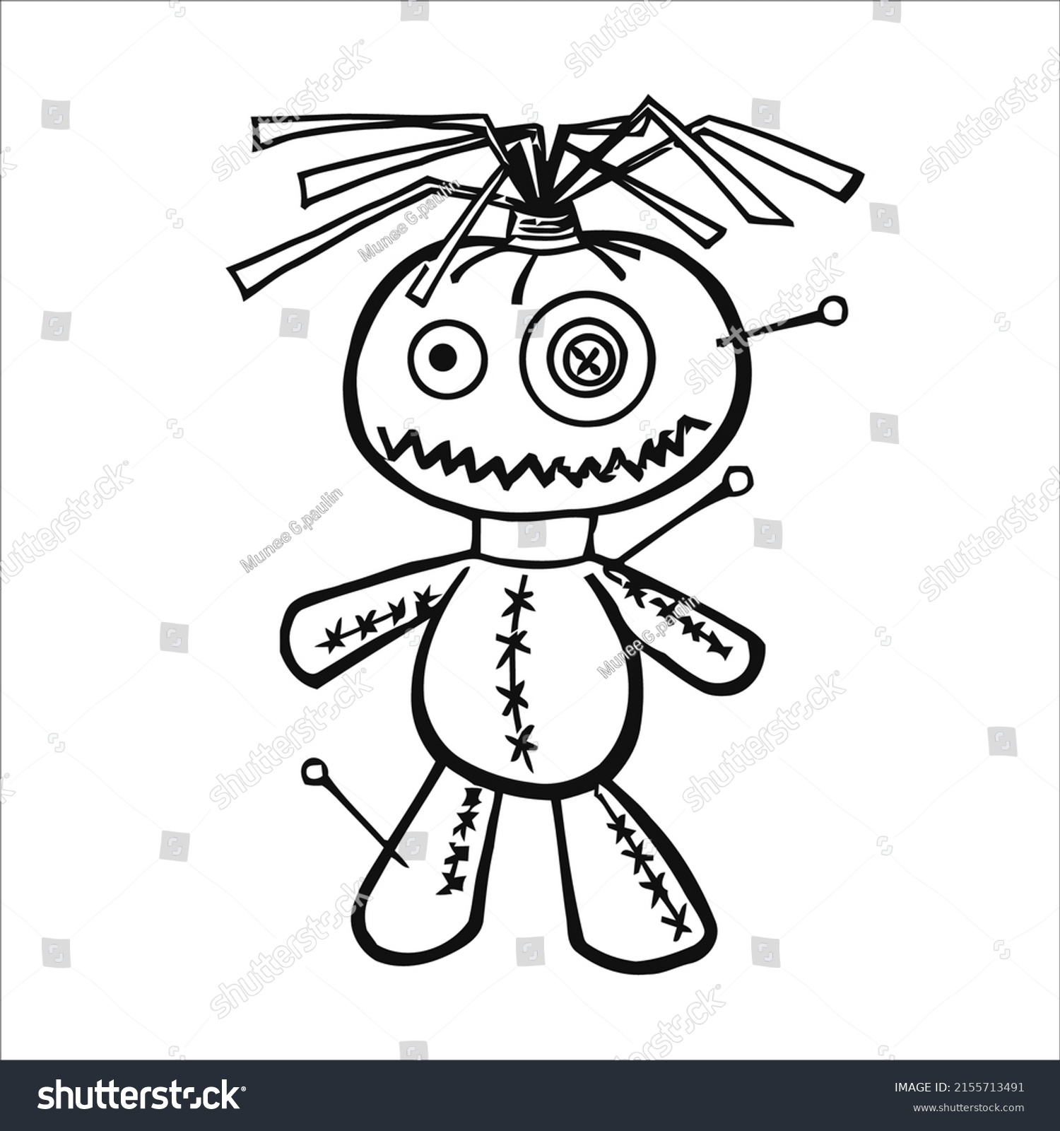 Voodoo coloring page kids horror coloring stock vector royalty free