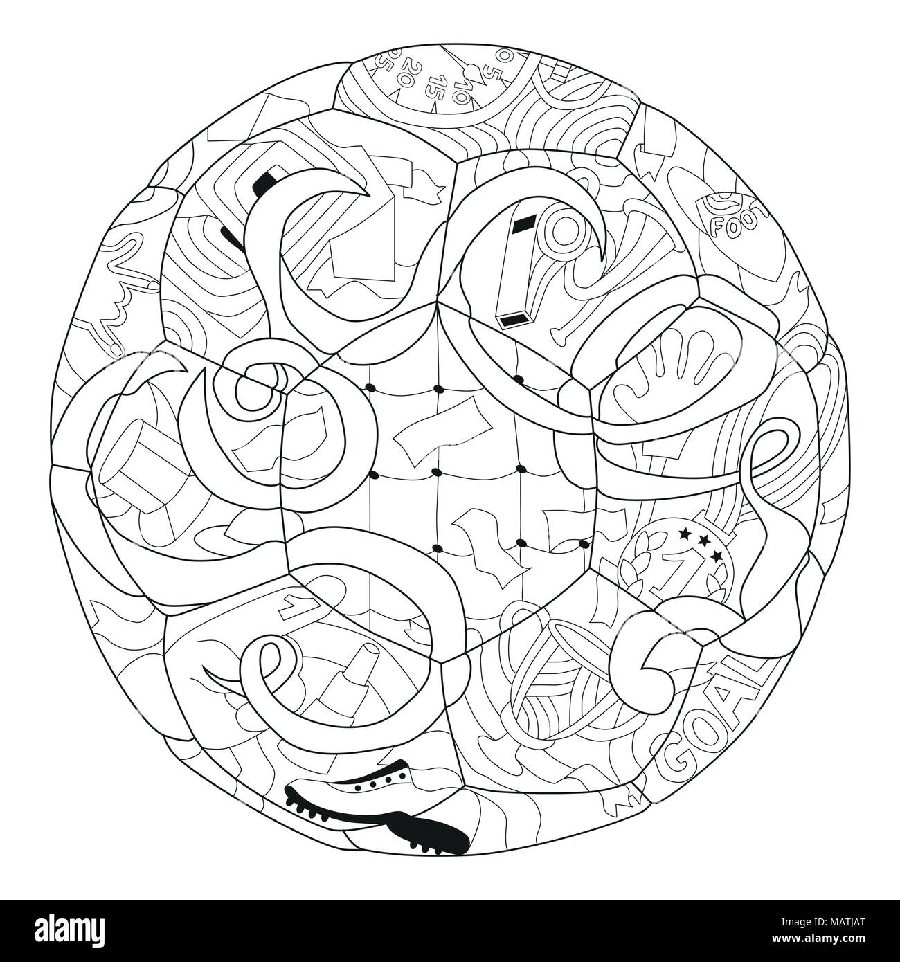 Line art soccer ball cut out stock images pictures