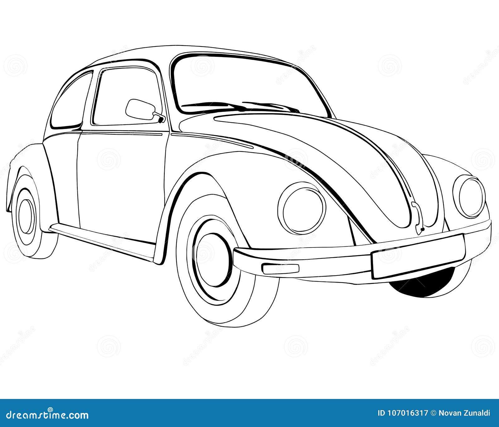 Coloring pages to print volkswagen type stock illustration