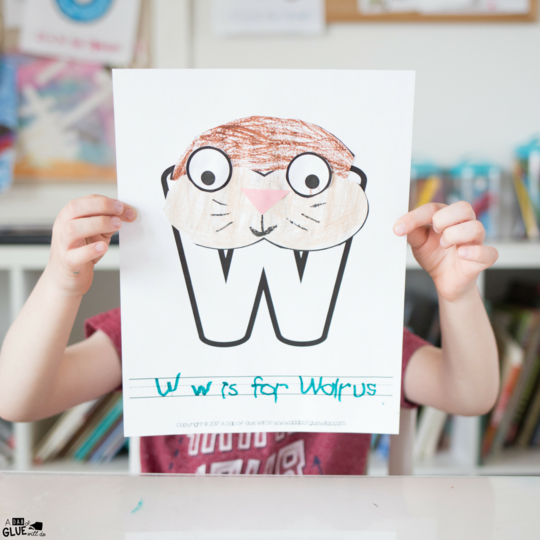 Animal alphabet w is for walrus craft