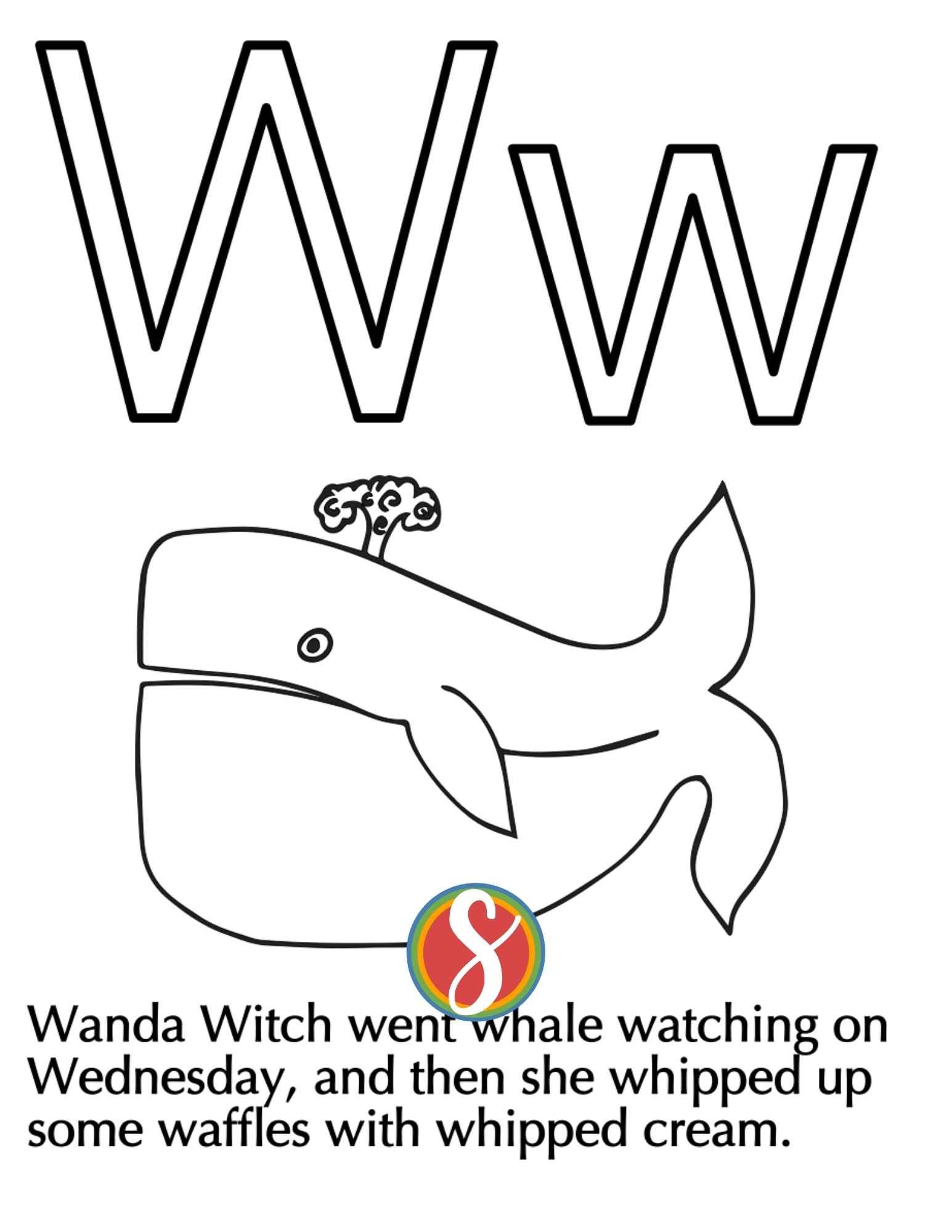 Free whale coloring pages â stevie doodles