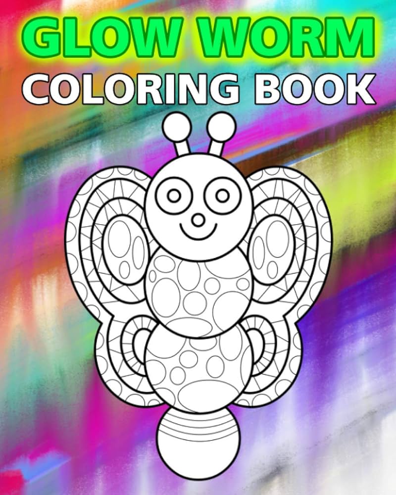 Glow worm coloring book cute cartoon bugs for kids to color giant minimal books