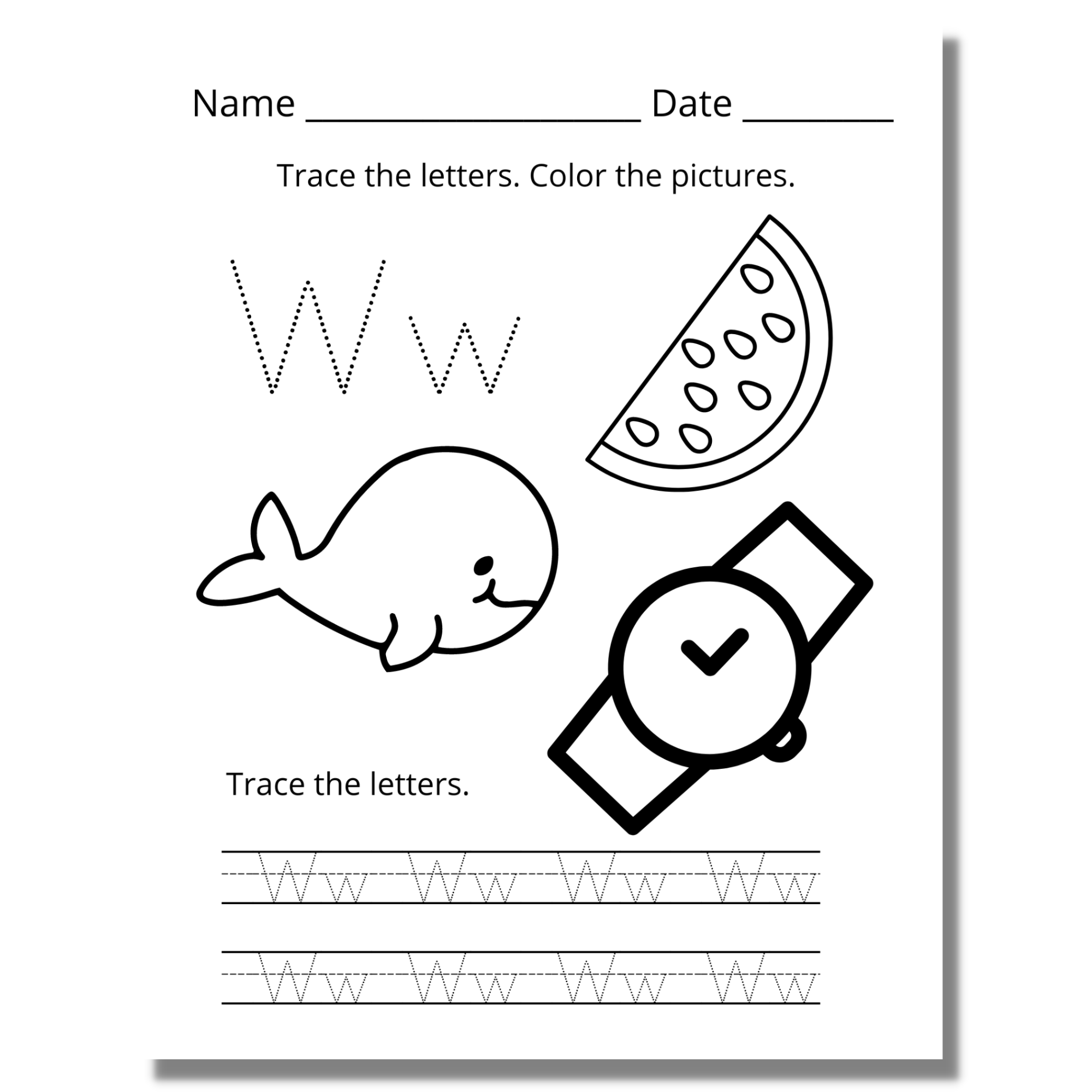 Alphabet trace color writing worksheets â at home with zan printables