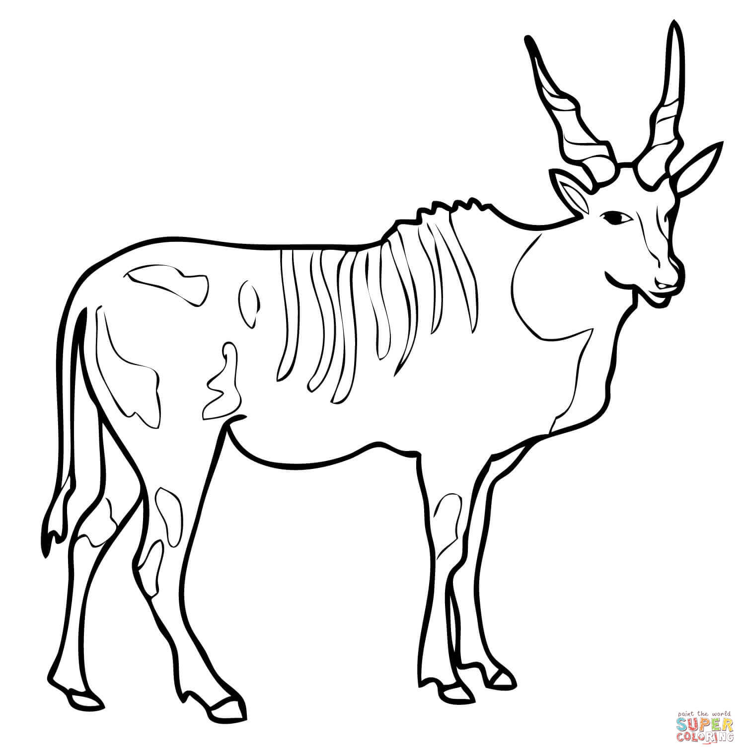 Ausmalbild elenantilope ausmalbilder kostenlos zum ausdrucken