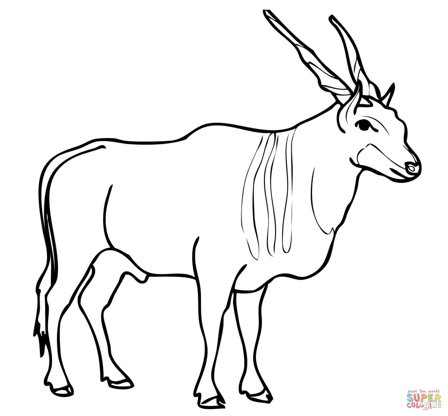Ausmalbild savannen und flachland elenantilope ausmalbilder kostenlos zum ausdrucken