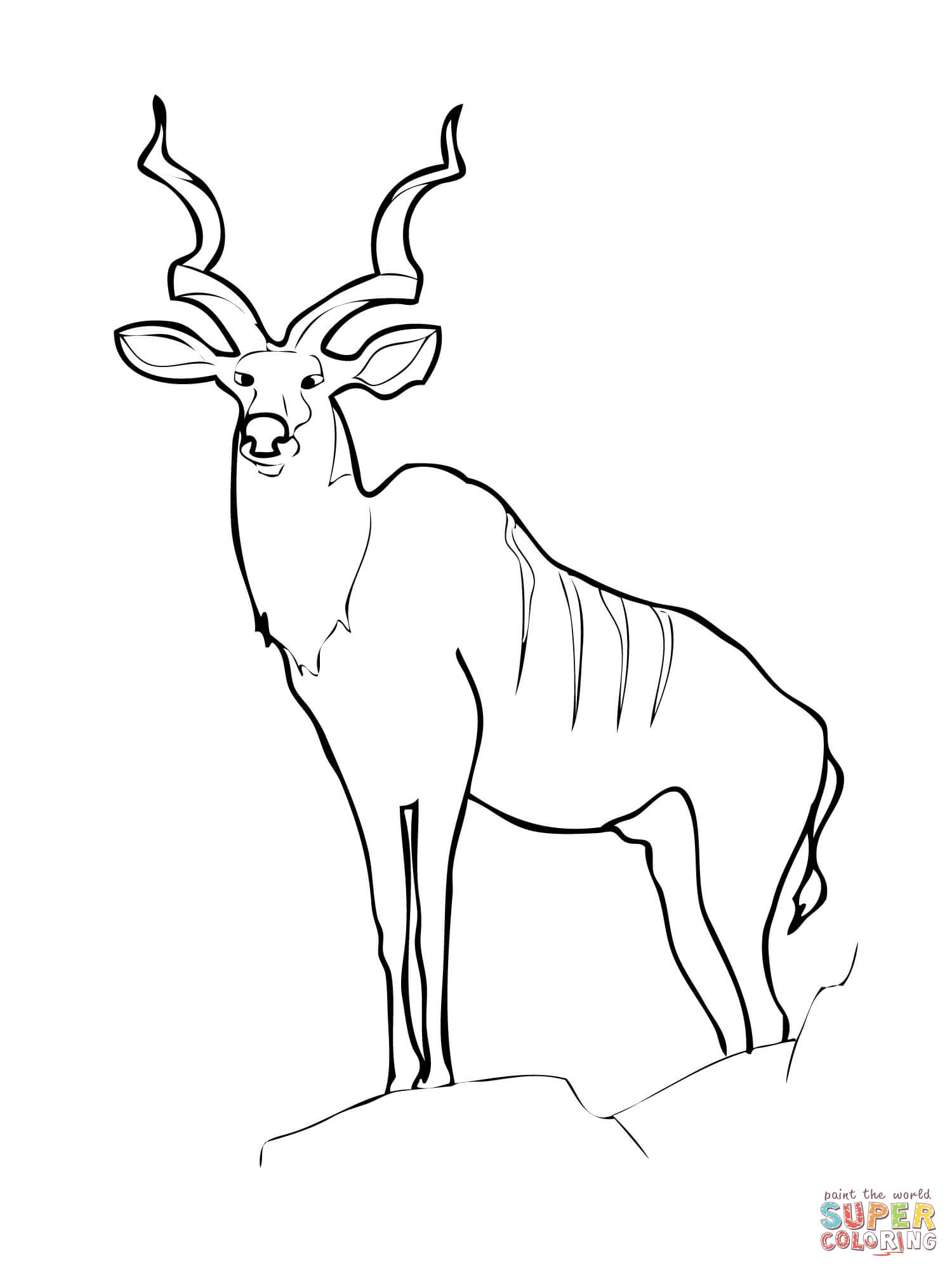 Ausmalbild groãer kudu ausmalbilder kostenlos zum ausdrucken