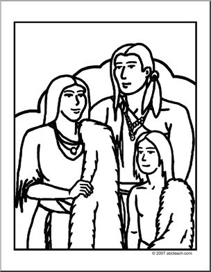 Coloring page wampanoag family