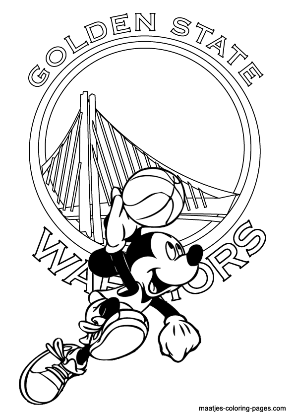 Golden state warriors and mickey mouse coloring pages