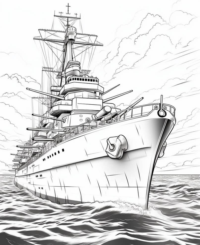 Warships coloring pages in premium quality by coloringbooksart on