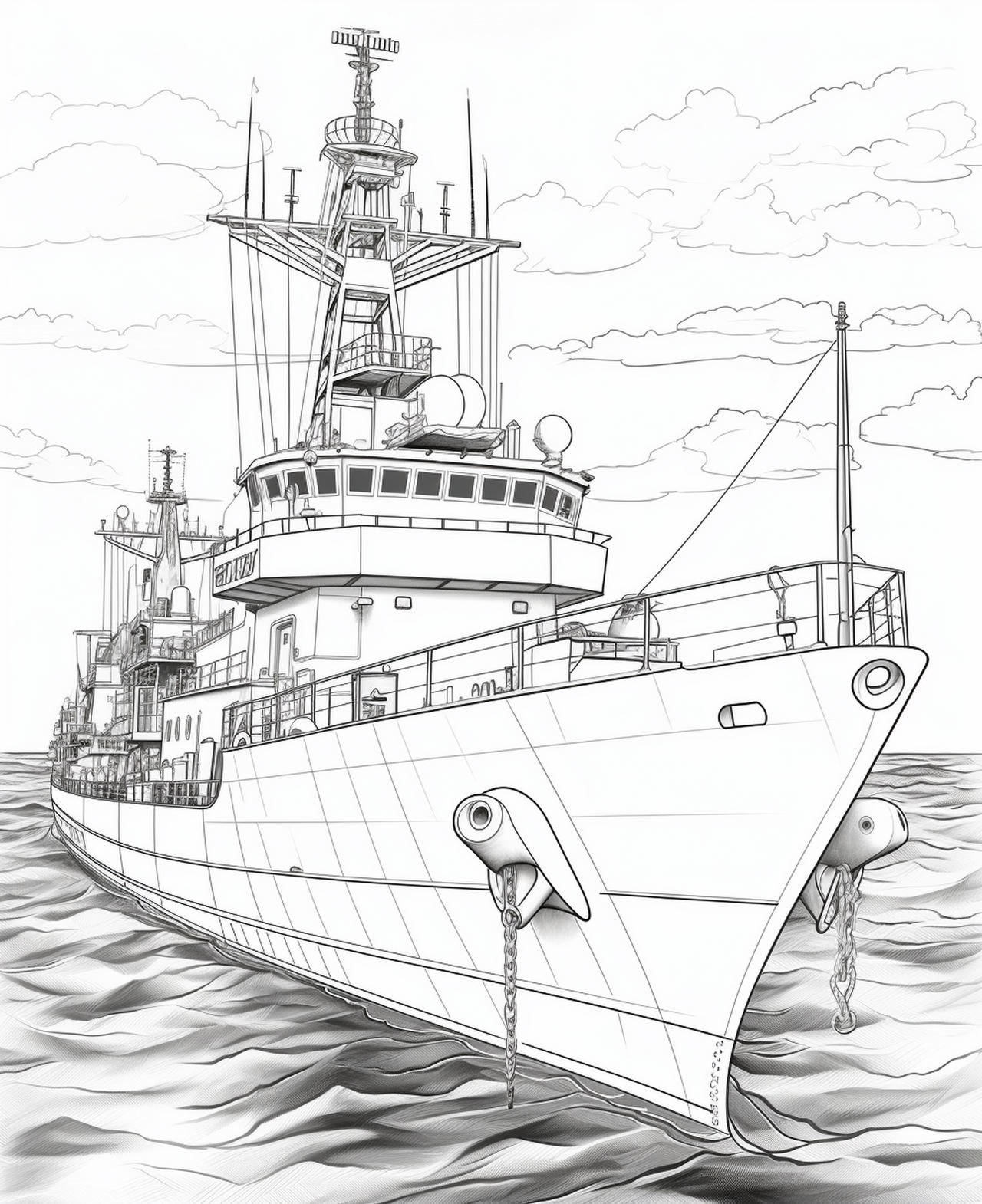 Warships coloring pages in premium quality by coloringbooksart on