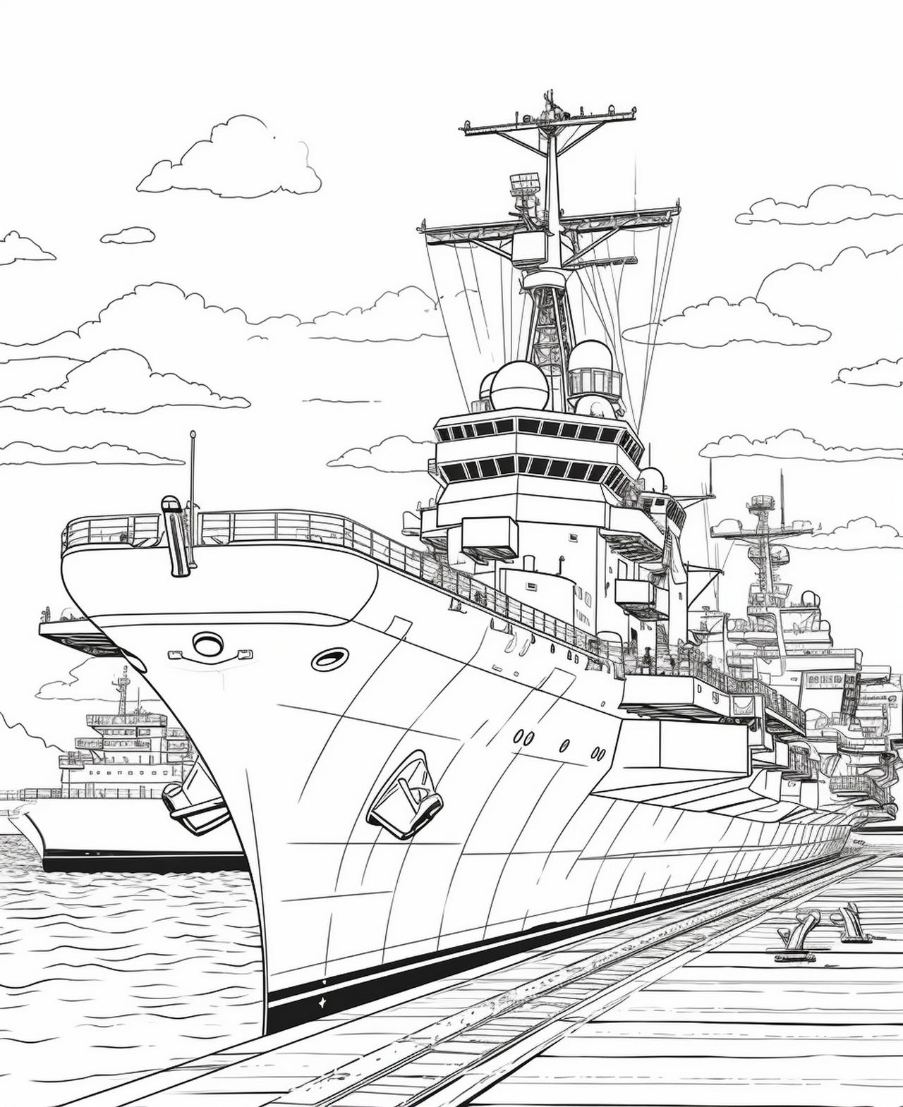 Warships coloring pages in premium quality by coloringbooksart on