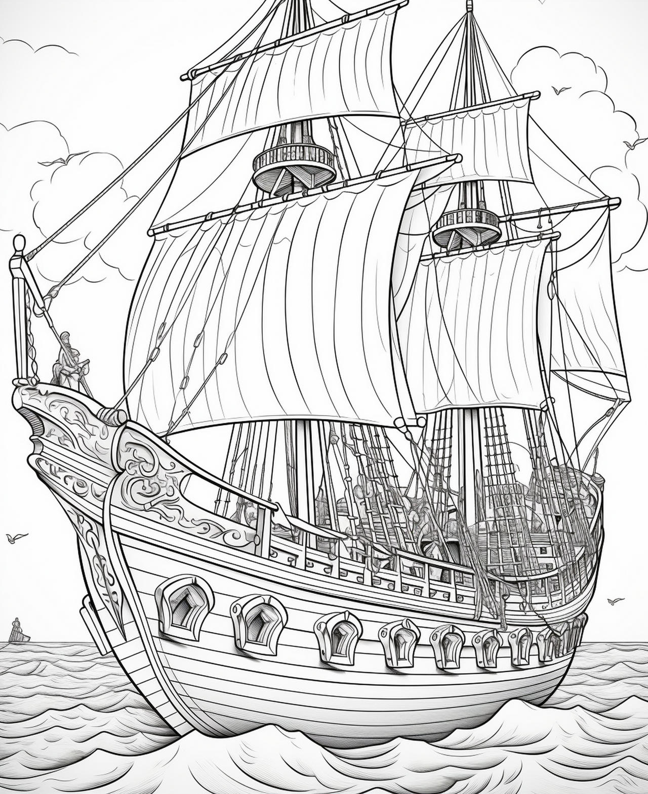 Viking warships coloring pages by coloringbooksart on