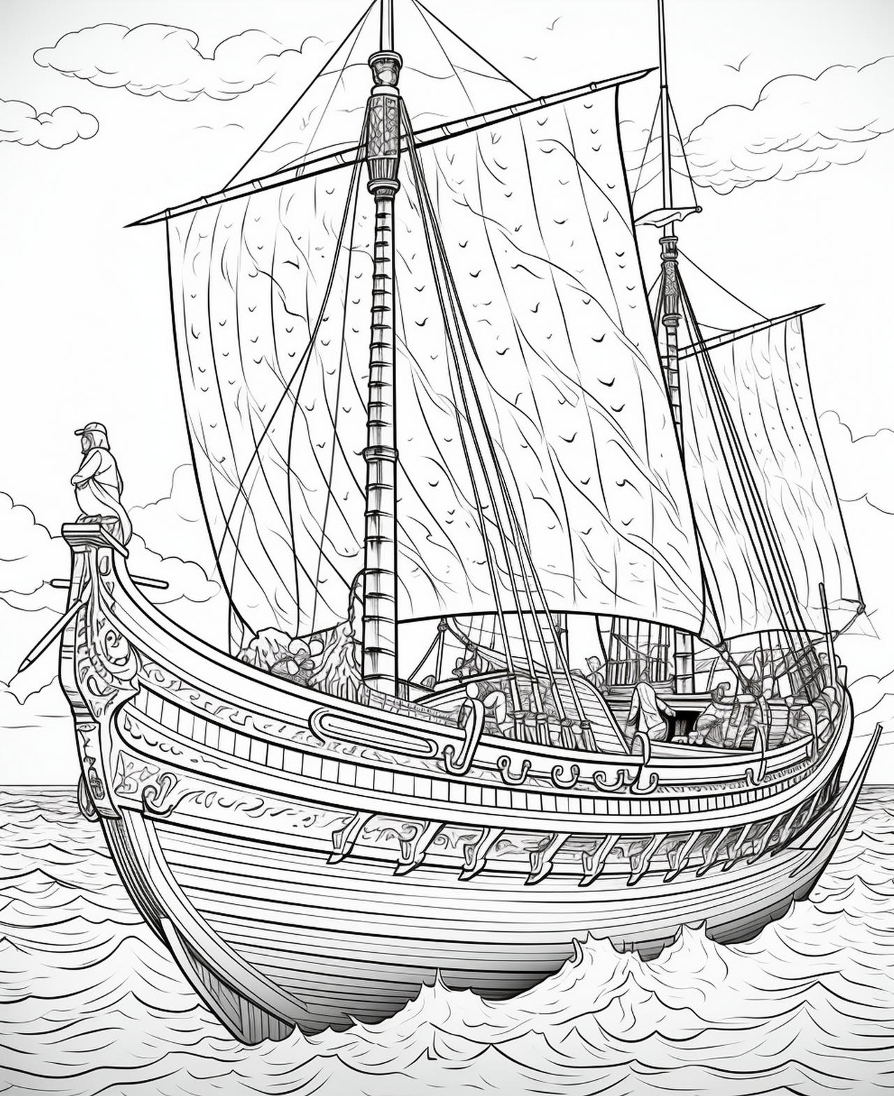 Viking warships coloring pages by coloringbooksart on