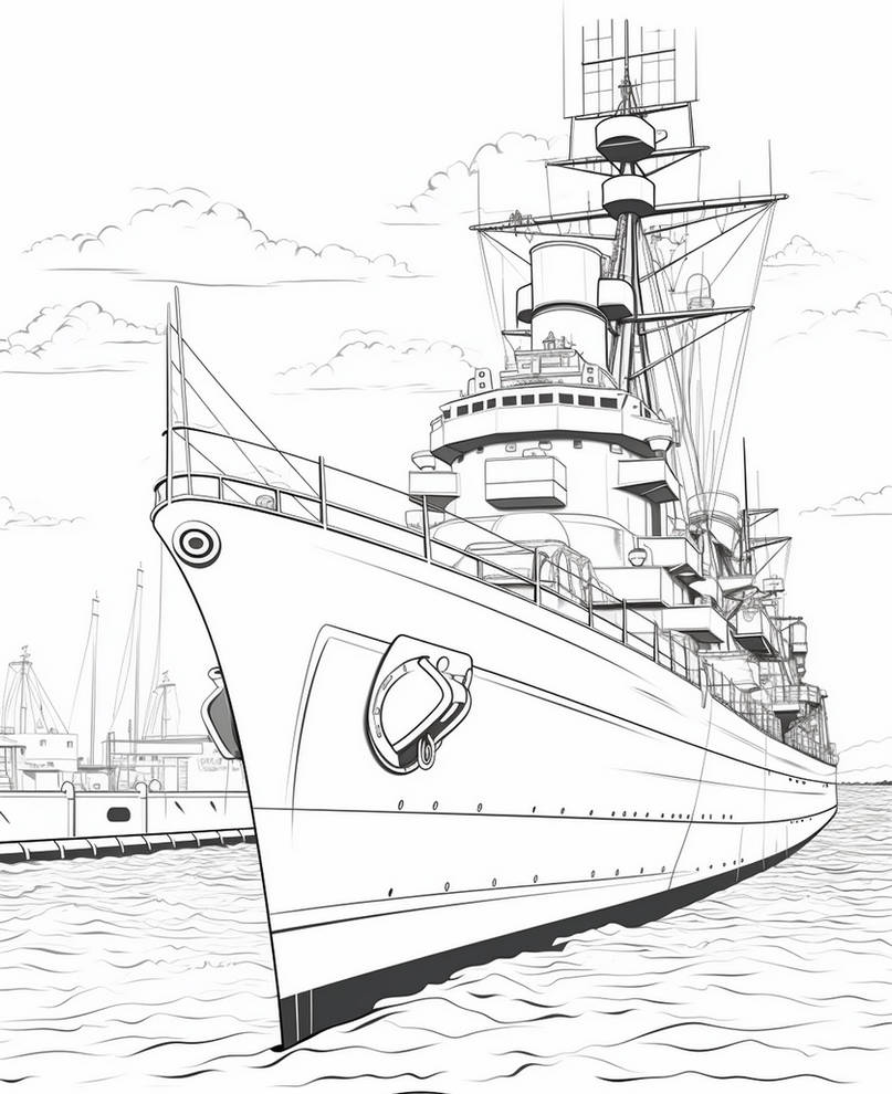Warships coloring pages in premium quality by coloringbooksart on