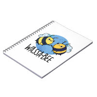 Wassabee funny wasabi bee pun notebook