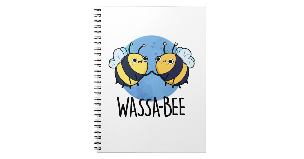 Wassabee funny wasabi bee pun notebook