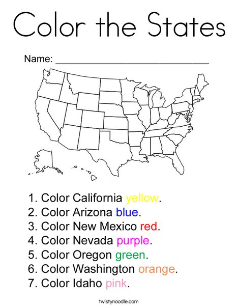 Color the states coloring page