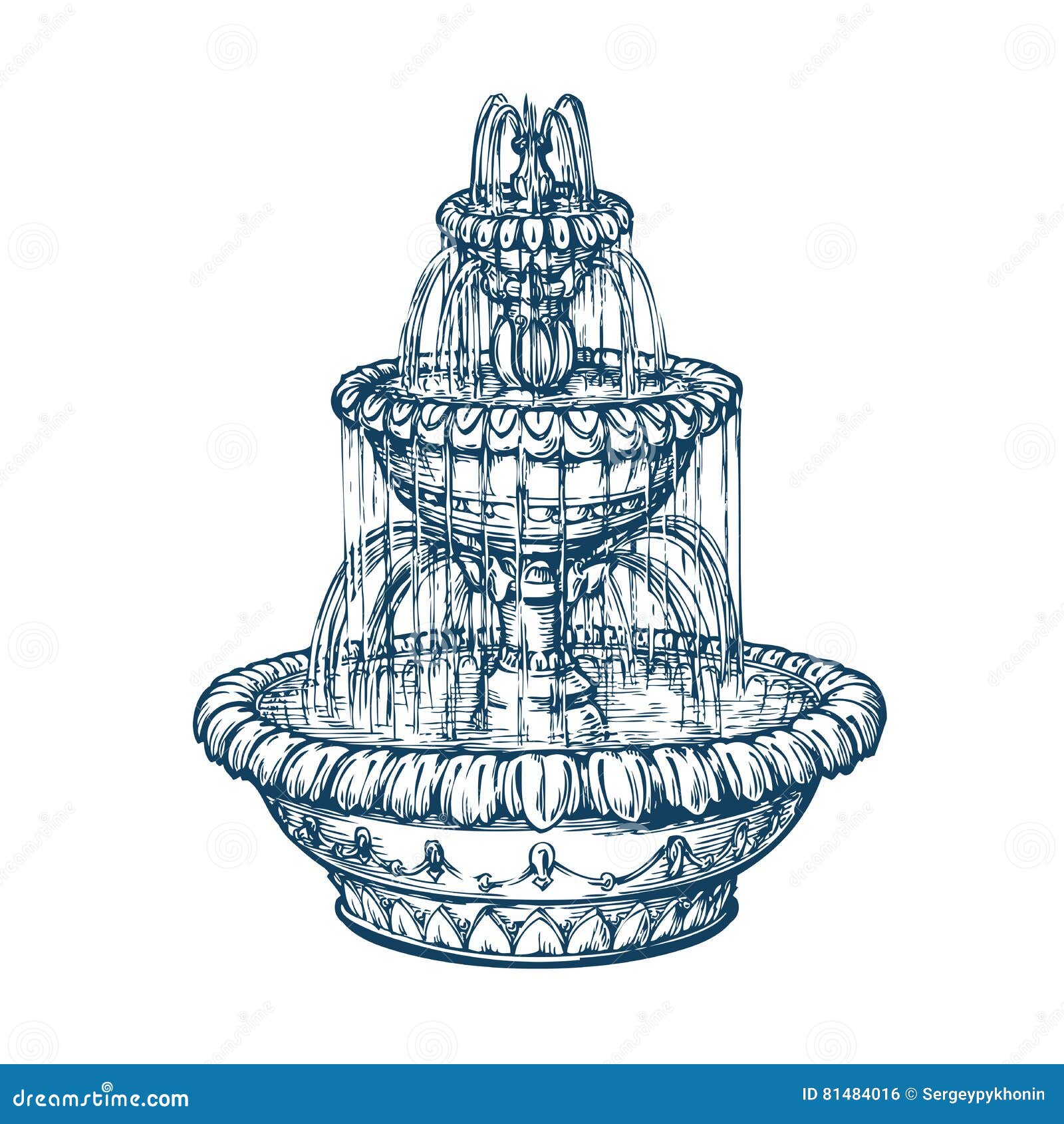 Water fountain sketch stock illustrations â water fountain sketch stock illustrations vectors clipart