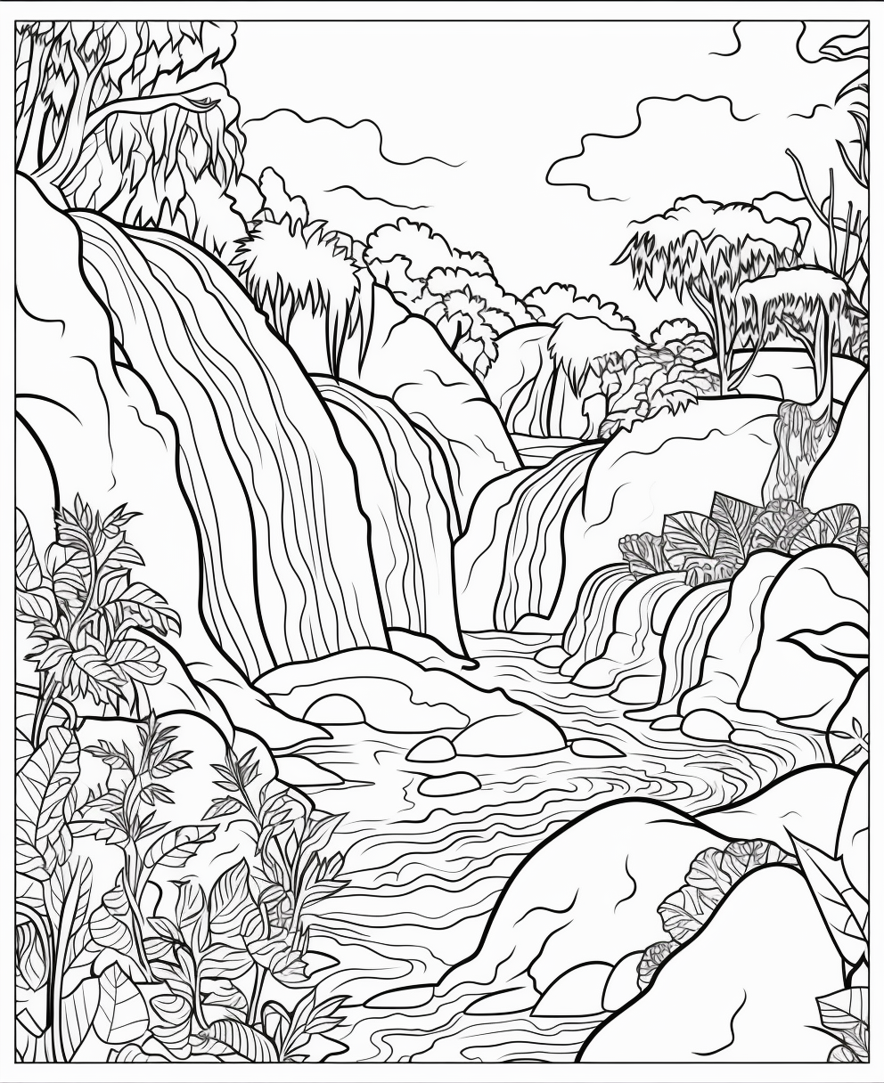 Waterfalls coloring books for children years old coloring pages