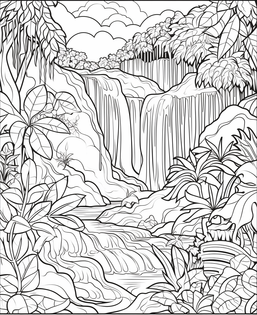 Waterfalls coloring books for children years old coloring pages