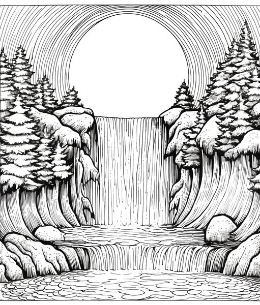 Free printable waterfall coloring pages list