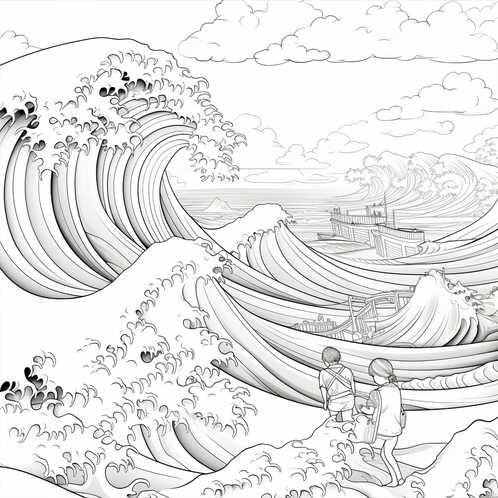 Wave coloring pages